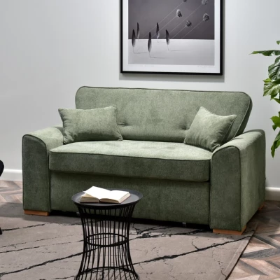 Zweisitzer-Sofa BENILDO – hellgrün/buche