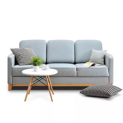 Schlafsofa NOHEMA – Hellblau/Eiche