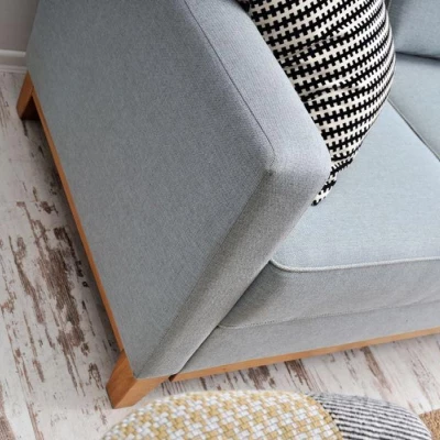 Schlafsofa NOHEMA – Hellblau/Eiche