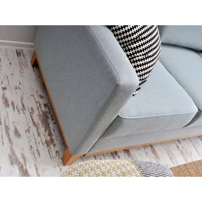 Schlafsofa NOHEMA – Hellblau/Eiche