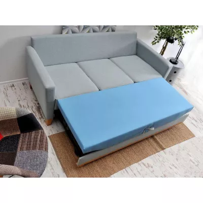Schlafsofa NOHEMA – Hellblau/Eiche