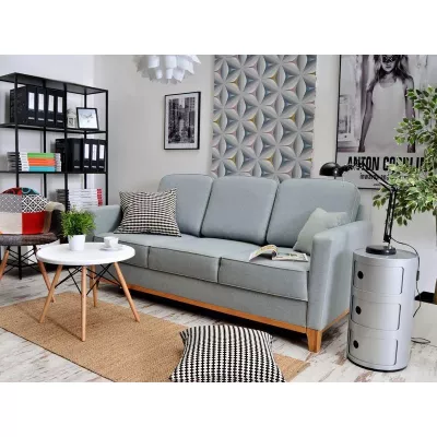 Schlafsofa NOHEMA – Hellblau/Eiche