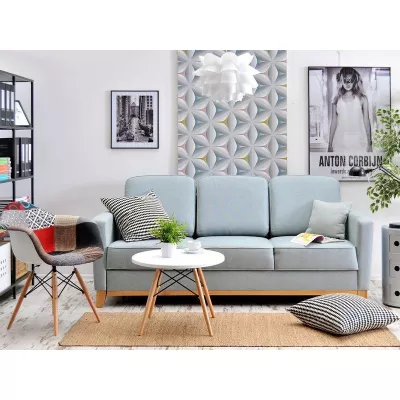 Schlafsofa NOHEMA – Hellblau/Eiche