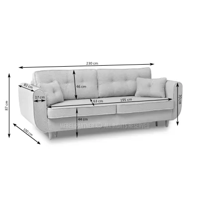 Schlafsofa LALESKA - beige / Buche