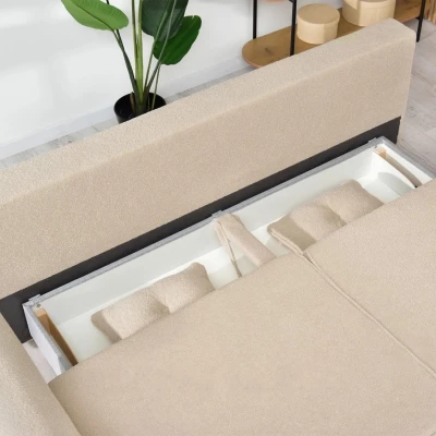 Schlafsofa LALESKA - beige / Buche