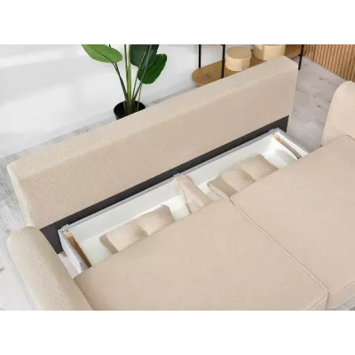 Schlafsofa LALESKA - beige / Buche
