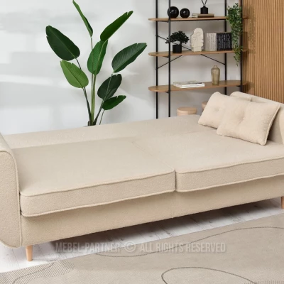 Schlafsofa LALESKA - beige / Buche