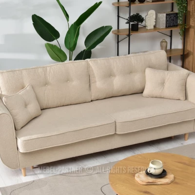 Schlafsofa LALESKA - beige / Buche