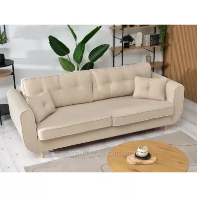 Schlafsofa LALESKA - beige / Buche
