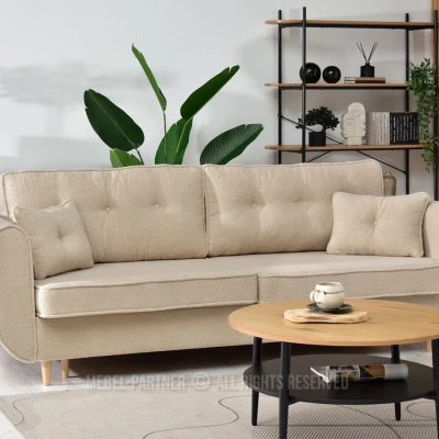 Schlafsofa LALESKA - beige / Buche
