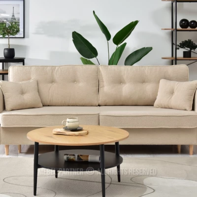 Schlafsofa LALESKA - beige / Buche