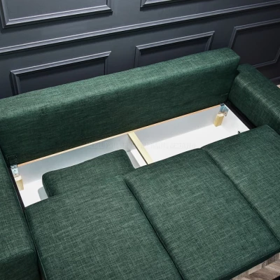 Sofa mit Stauraum AKILI - grün/schwarz