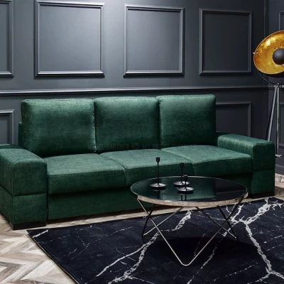 Sofa mit Stauraum AKILI - grün/schwarz