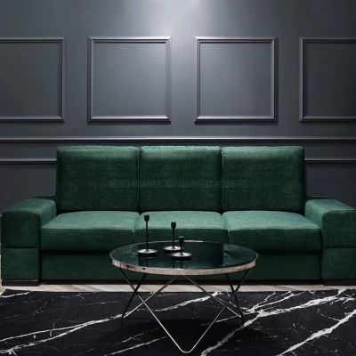 Sofa mit Stauraum AKILI - grün/schwarz
