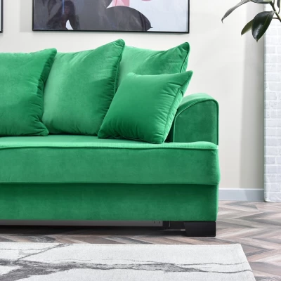 Sofa mit Stauraum MIRNA - grün/schwarz