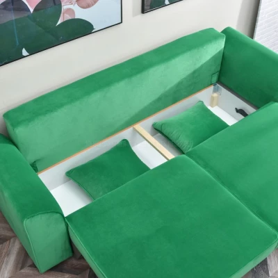 Sofa mit Stauraum MIRNA - grün/schwarz