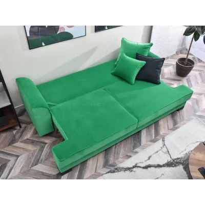 Sofa mit Stauraum MIRNA - grün/schwarz