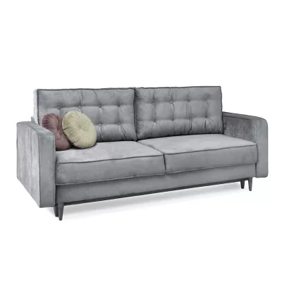 Schlafsofa LUZOLO – Grau/Walnuss
