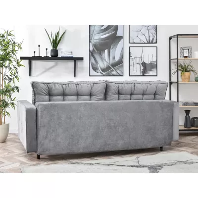 Schlafsofa LUZOLO – Grau/Walnuss