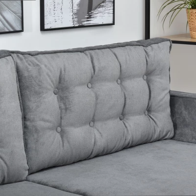 Schlafsofa LUZOLO – Grau/Walnuss