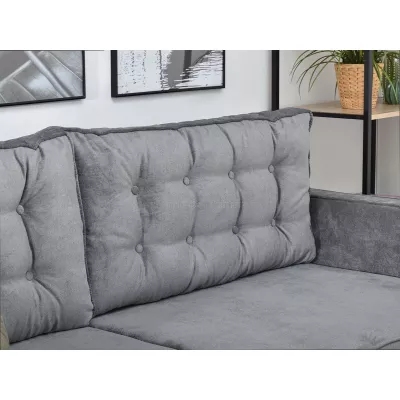 Schlafsofa LUZOLO – Grau/Walnuss