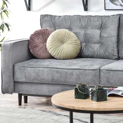 Schlafsofa LUZOLO – Grau/Walnuss