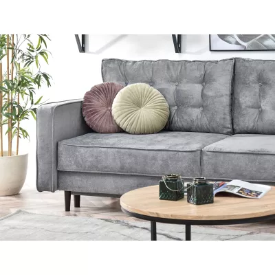 Schlafsofa LUZOLO – Grau/Walnuss