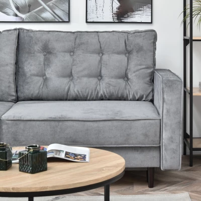 Schlafsofa LUZOLO – Grau/Walnuss