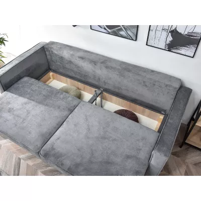 Schlafsofa LUZOLO – Grau/Walnuss