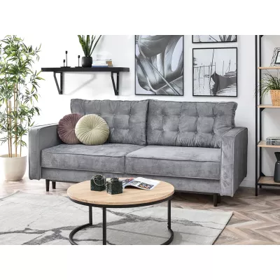 Schlafsofa LUZOLO – Grau/Walnuss