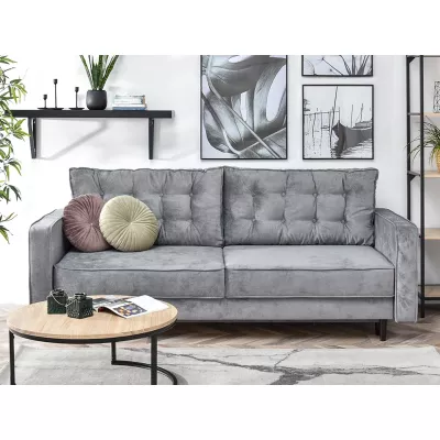 Schlafsofa LUZOLO – Grau/Walnuss
