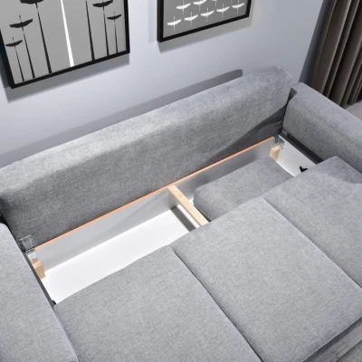 Sofa mit Stauraum AKILI - grau/schwarz