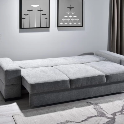 Sofa mit Stauraum AKILI - grau/schwarz