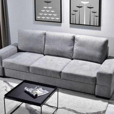 Sofa mit Stauraum AKILI - grau/schwarz