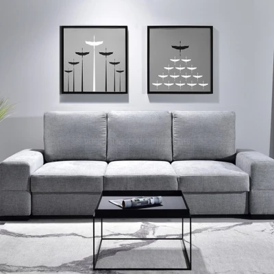 Sofa mit Stauraum AKILI - grau/schwarz