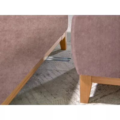 Schlafsofa mit Hocker DALENA – Puderrosa/Eiche