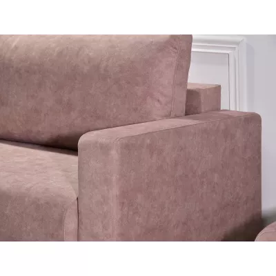 Schlafsofa mit Hocker DALENA – Puderrosa/Eiche