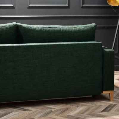 Schlafsofa mit Hocker DALENA – grün/eiche