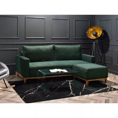 Schlafsofa mit Hocker DALENA – grün/eiche