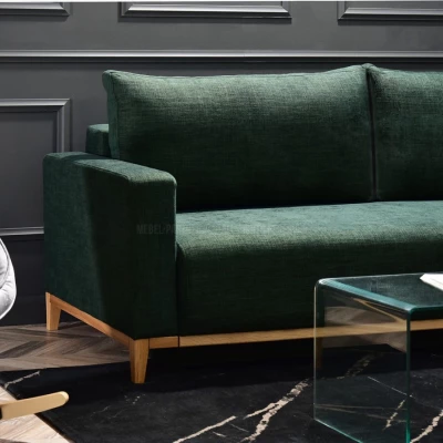 Schlafsofa mit Hocker DALENA – grün/eiche
