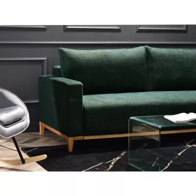 Schlafsofa mit Hocker DALENA – grün/eiche