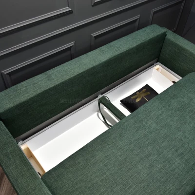 Schlafsofa mit Hocker DALENA – grün/eiche