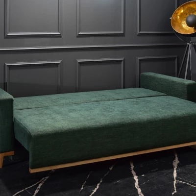 Schlafsofa mit Hocker DALENA – grün/eiche