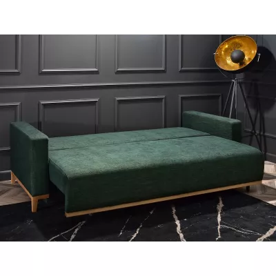 Schlafsofa mit Hocker DALENA – grün/eiche