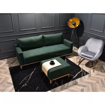 Schlafsofa mit Hocker DALENA – grün/eiche