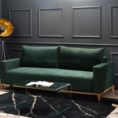 Schlafsofa mit Hocker DALENA – grün/eiche