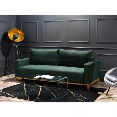 Schlafsofa mit Hocker DALENA – grün/eiche