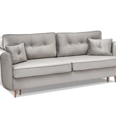 Schlafsofa LALESKA – hellbeige/buche