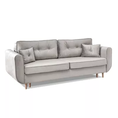 Schlafsofa LALESKA – hellbeige/buche