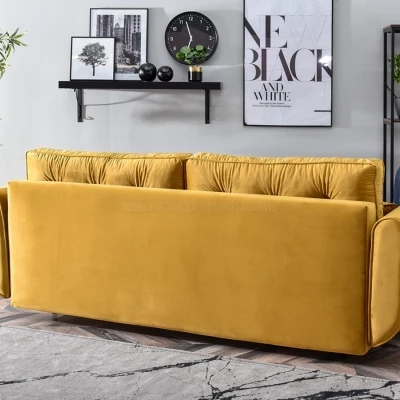 Schlafsofa LALESKA – Honig/Schwarz